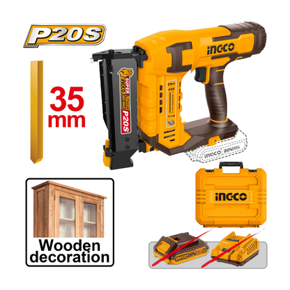 Ingco CBNLI3606 Cordless Pin Brad Nailer Kit 20V 2.0AH | Ingco by KHM Megatools Corp.