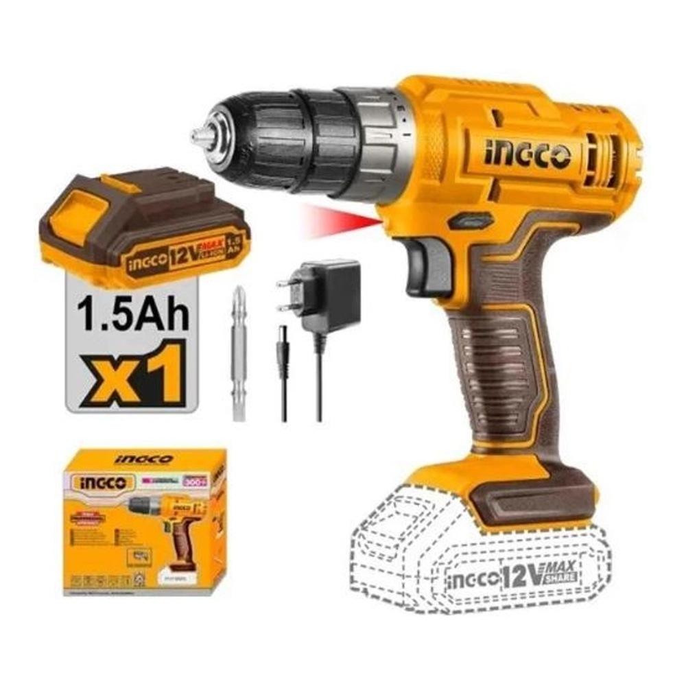 Ingco CDLI1218 Cordless Li-Ion Drill 12V 1.5AH | Ingco by KHM Megatools Corp.