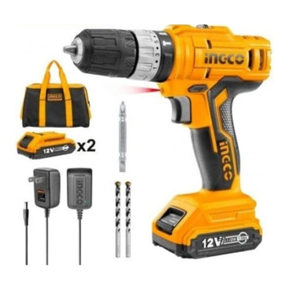 Ingco CIDLI1228 Cordless Li-Ion Impact Drill 12V 1.5AH