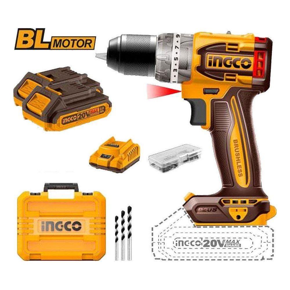 Ingco CIDLI20602 Li-Ion Compact Impact Drill Brushless 20V Secondary image