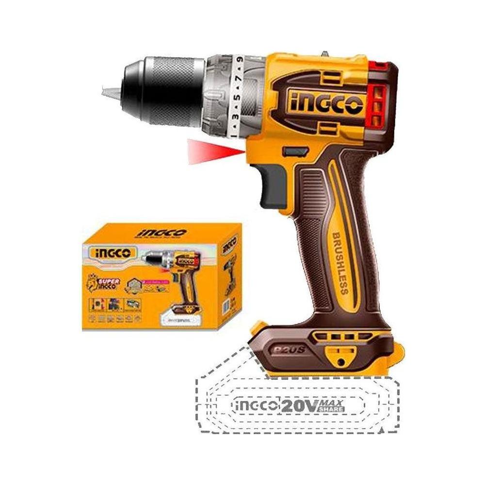 Ingco CIDLI206021 Li-Ion Compact Impact Drill Brushless 20V - KHM Megatools Corp. Main image