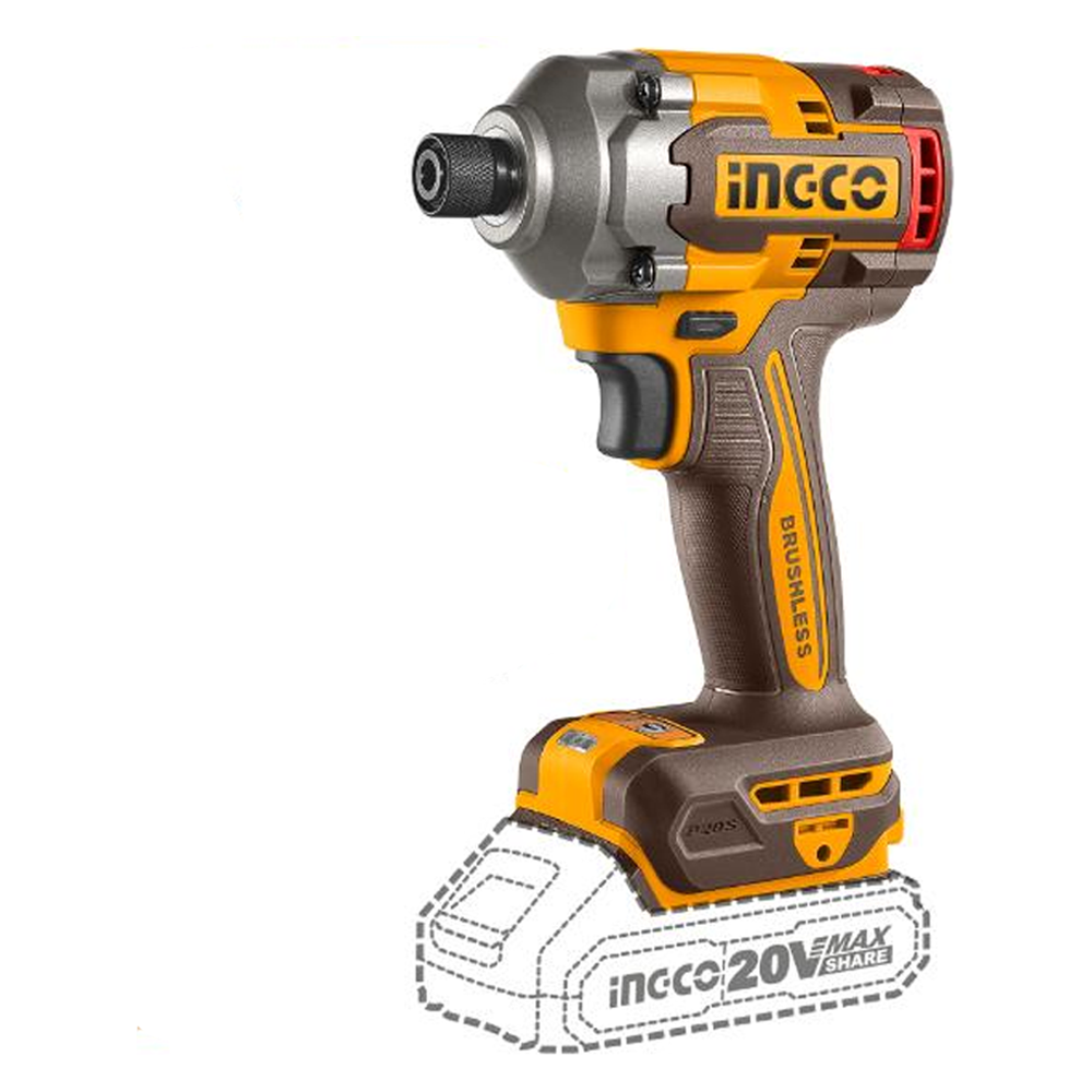 Ingco CIRLI2028 Cordless BL Impact Driver 20V 2.0AH