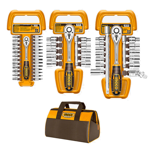 Ingco COS23092 1/4"-1/2"-3/8" DR. Socket Set 57Pcs | Ingco by KHM Megatools Corp.