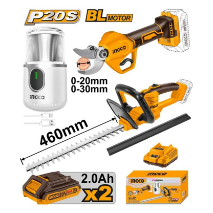 Ingco COSLI240688 Cordless Power Tools Combo Kit 3PCS 20V 2.0AH | Ingco by KHM Megatools Corp.