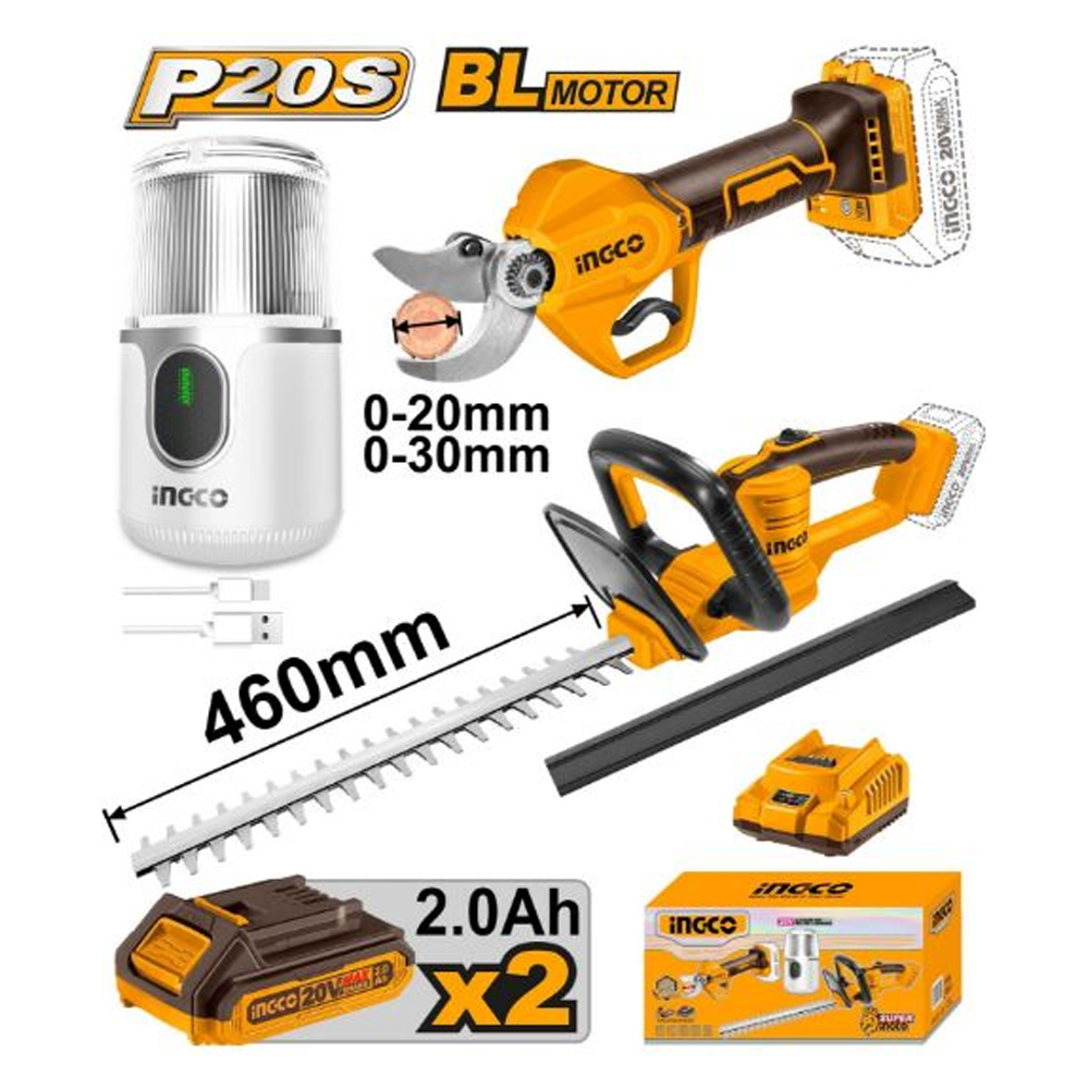 Ingco COSLI240688 Cordless Power Tools Combo Kit 3PCS 20V 2.0AH | Ingco by KHM Megatools Corp.