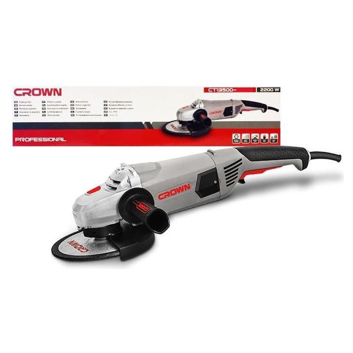 Crown CT13489 Angle Grinder 7" 2600W | Crown by KHM Megatools Corp.