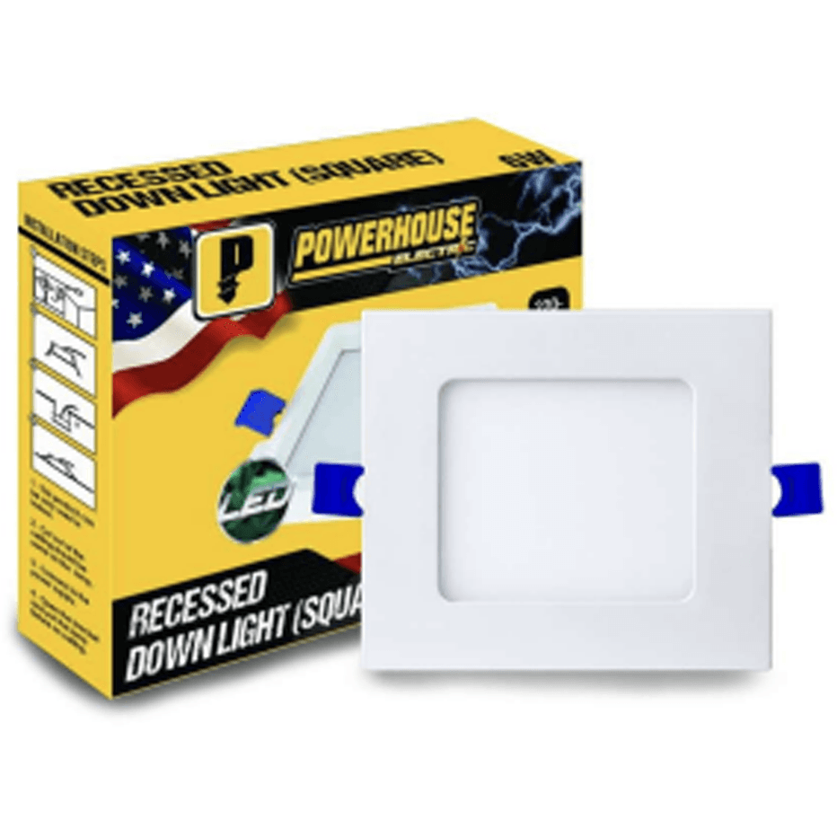 Powerhouse Electric Led Recessed Downlight Square Cool White - KHM Megatools Corp.