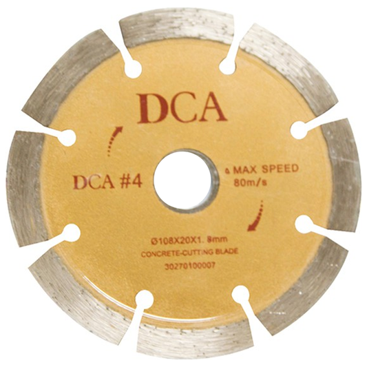 DCA #4 Diamond Concrete Cutting Disc 4" (Segmented) 30270100007 | DCA by KHM Megatools Corp.