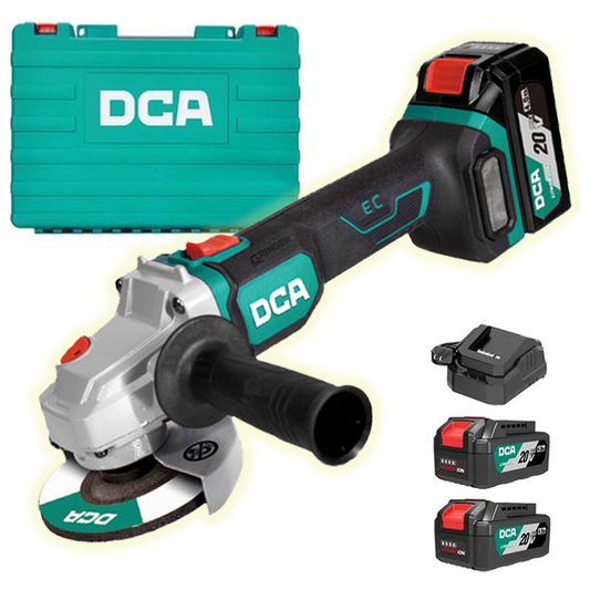 DCA ADSM06-100 EM Cordless Brushless Angle Grinder 680W 20V 4.0Ah | DCA by KHM Megatools Corp.