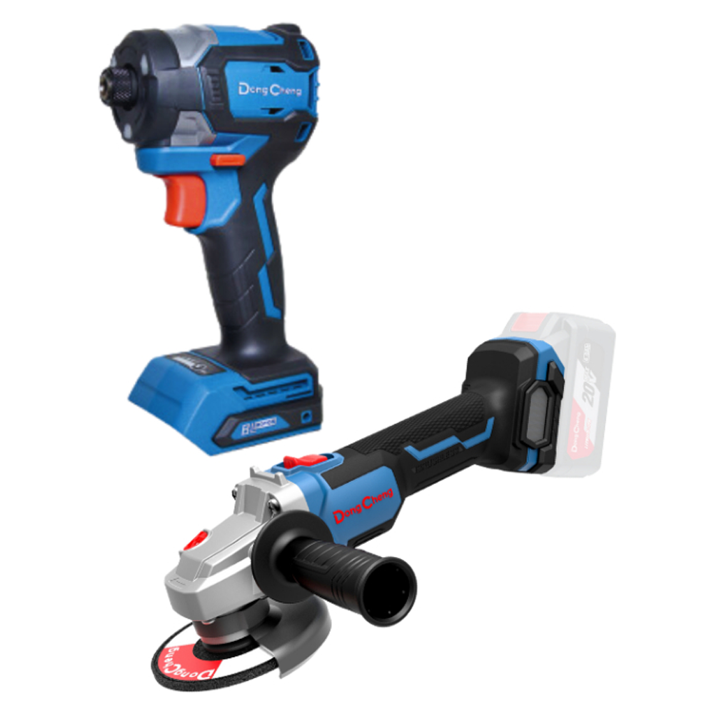 Dong Cheng DCKIT27EK Cordless BL Grinder and Impact Drill Combo Kit 20V 4.0AH | Dong Cheng by KHM Megatools Corp.