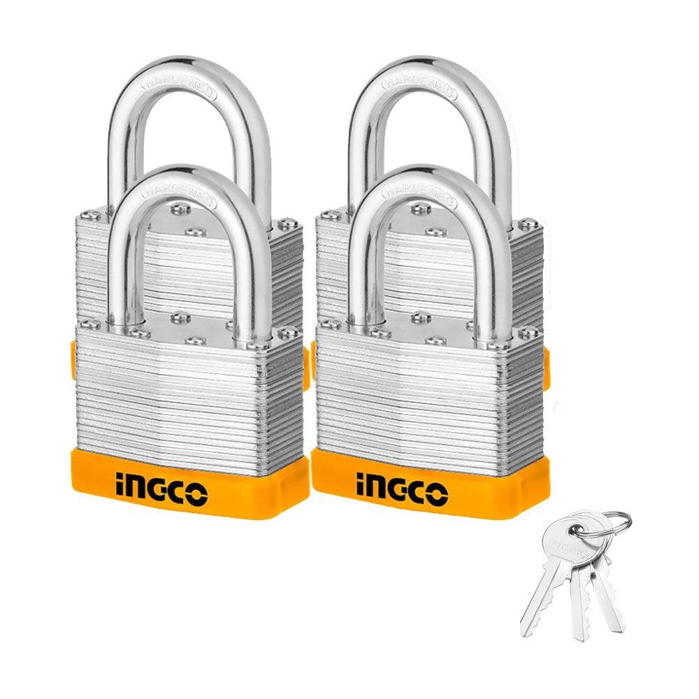 Ingco DLPK04004 Laminated Padlock 4pcs Key-Alike - KHM Megatools Corp.