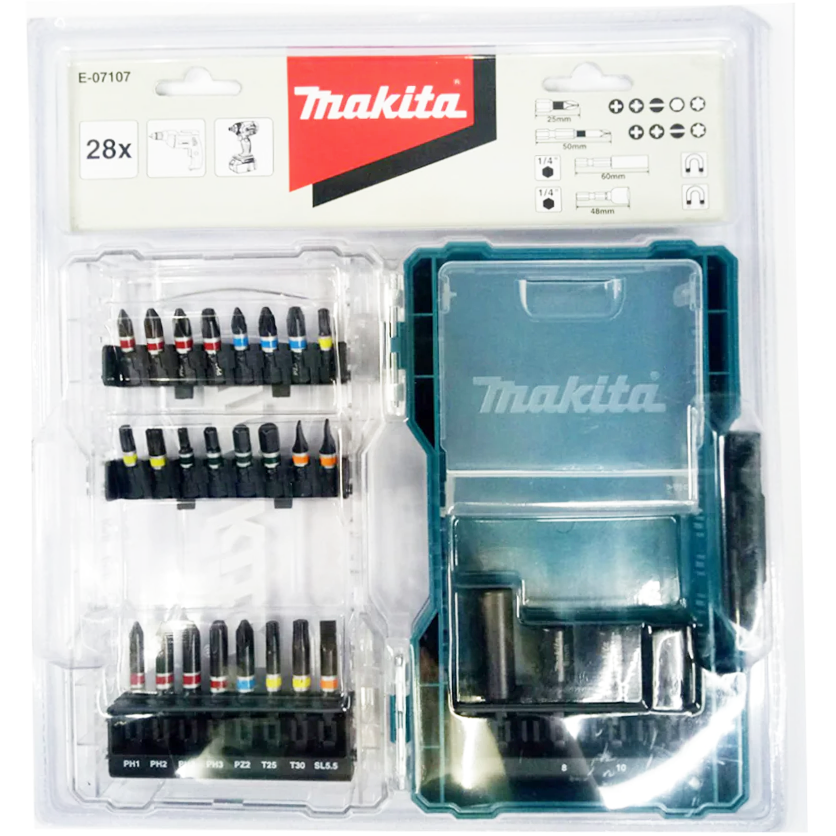 Makita E-07107 Electric Screwdriver Mixed Bit Set  28Pcs | Makita by KHM Megatools Corp.