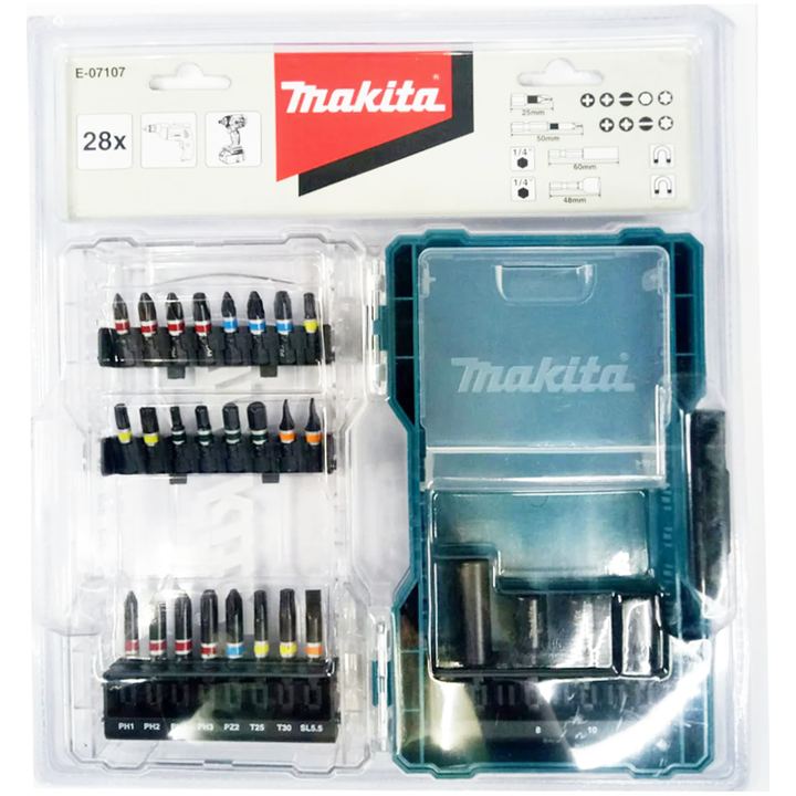 Makita E-07107 Electric Screwdriver Mixed Bit Set 28Pcs – KHM Megatools ...