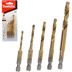 Makita B-57308 HSS-Tin Metal Impact Drill Bit Set 5Pcs [Blister Pack] | Makita by KHM Megatools Corp.