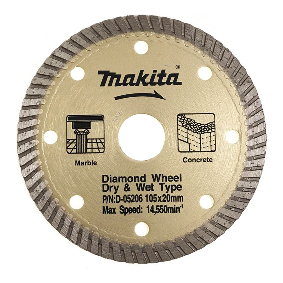 Makita D-05206 Diamond Cut off Wheel 4" Corrugated (Dry) | Makita by KHM Megatools Corp.