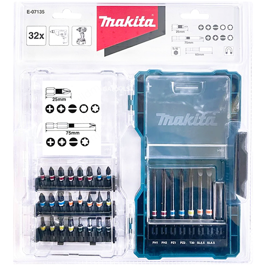 Makita E-07135 Impact Screw Bit Set 32Pcs | Makita by KHM Megatools Corp.