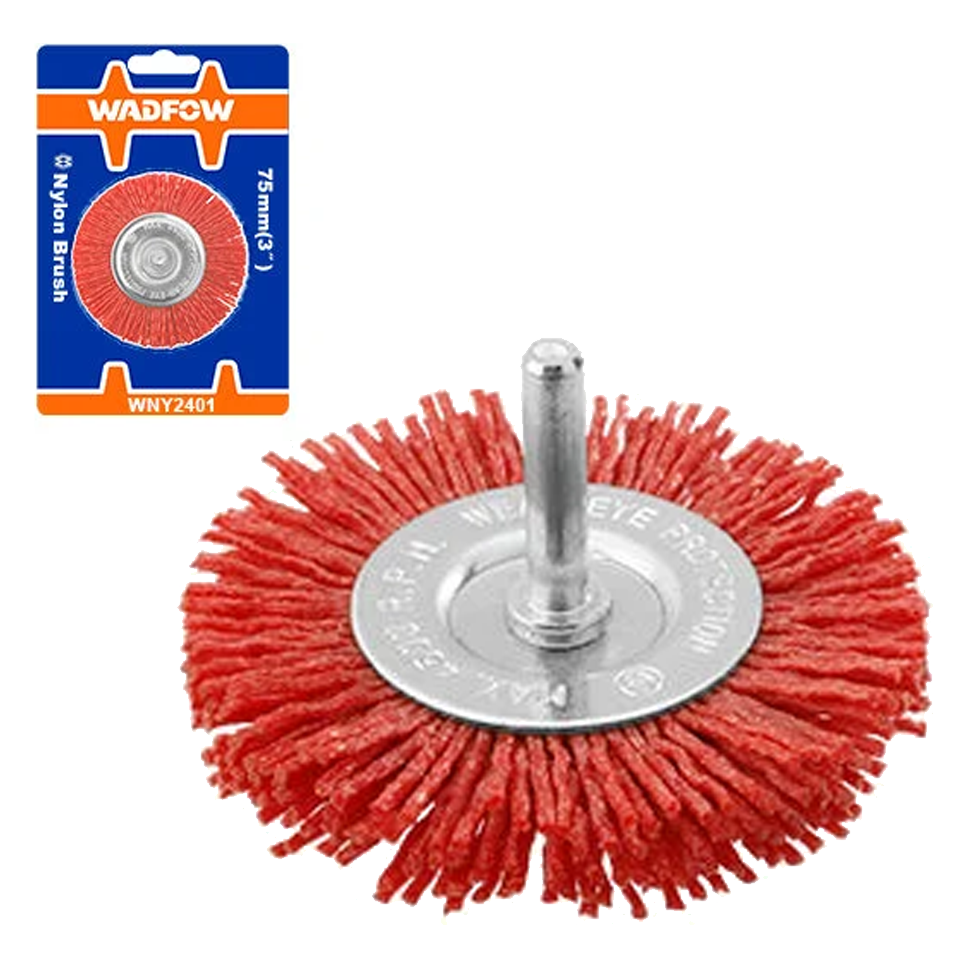 Wadfow WNY2401 Circular Nylon Brush 3" with 1/4" Shank | Wadfow by KHM Megatools Corp.