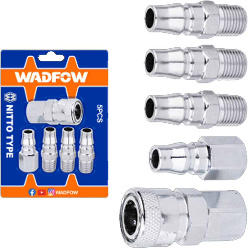 Wadfow WQP3673 Air Coupler And Plug Set 5Pcs | Wadfow by KHM Megatools Corp. Main image