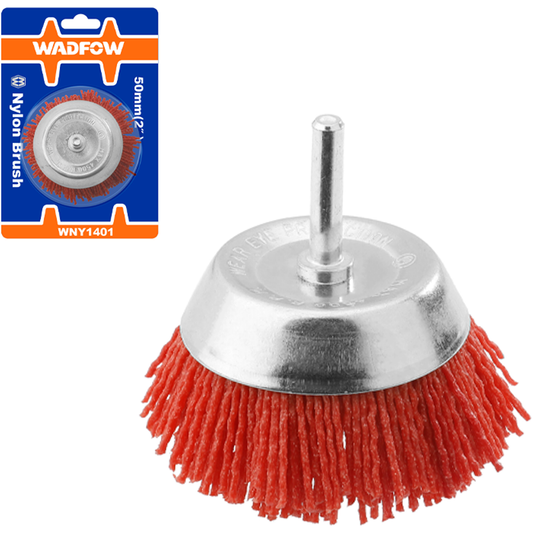 Wadfow WNY1401 Nylon Cup Brush 2" with 1/4" Shank | Wadfow by KHM Megatools Corp.