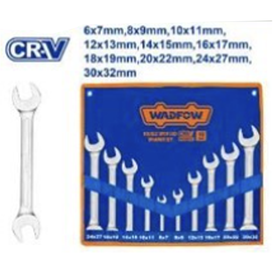 Wadfow WDS2M10 Double Open End Spanner Set 10Pcs Secondary image