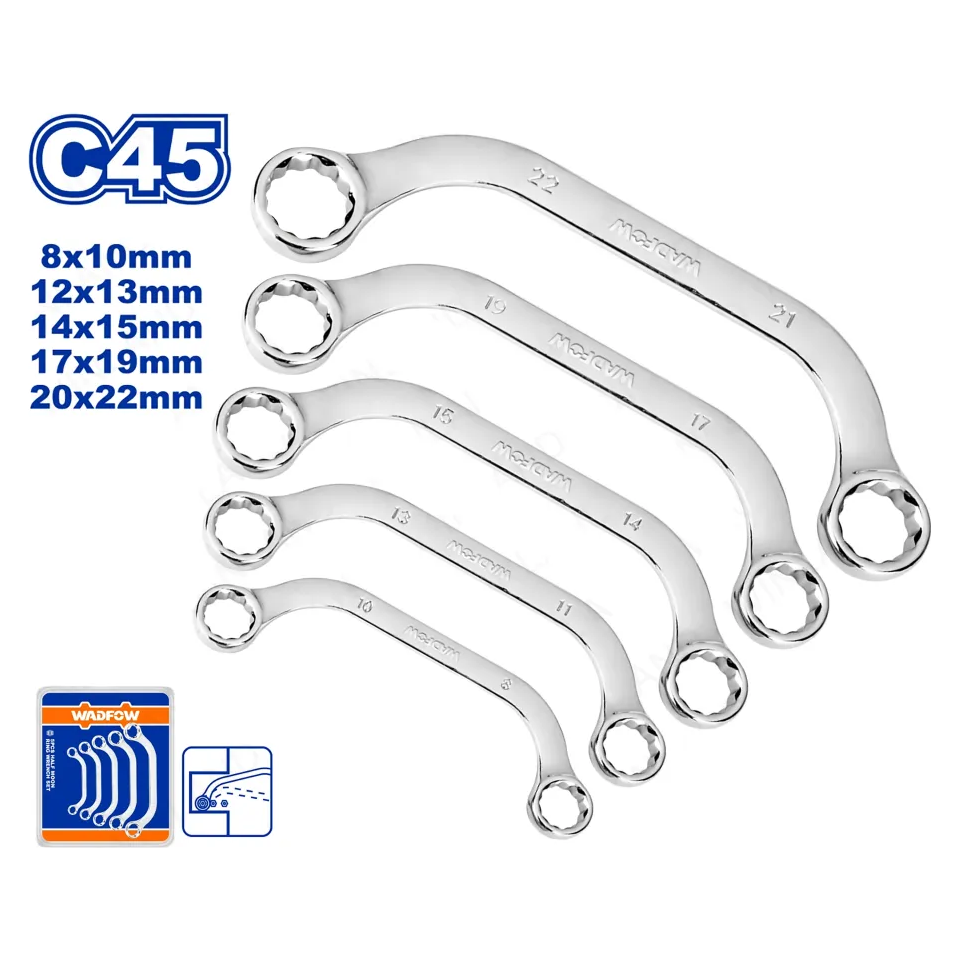 Wadfow WFR3405 Half Moon Ring Wrench Set 5Pcs Secondary image