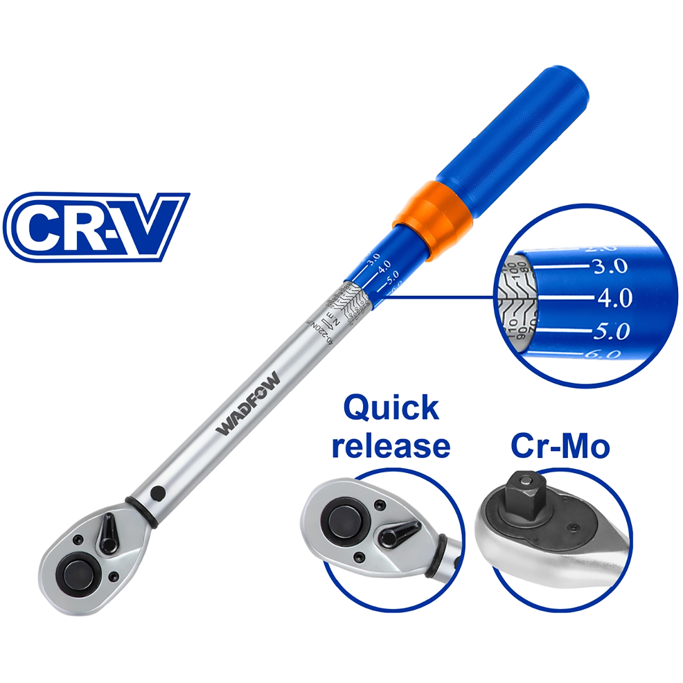 Wadfow WWQ1D38 Preset Torque Wrench 3/8" | Wadfow by KHM Megatools Corp.