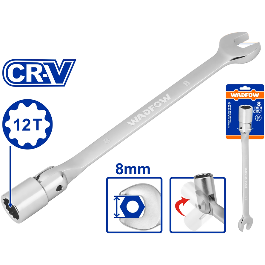 Wadfow Open End Swivel Head Socket Spanner Wrench Secondary image