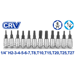 Wadfow WST2414 1/4" Bit Socket Set 12Pcs | Wadfow by KHM Megatools Corp.