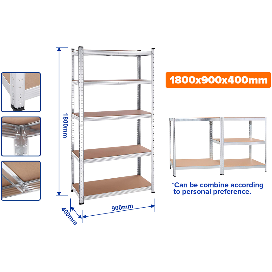 Wadfow WTS1A94 5-Tier Adjustable Storage Shelves 900MM Secondary image
