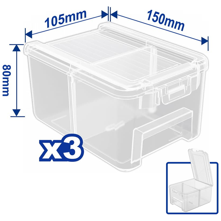 Wadfow WTB8333 Transparent Storage Bins Set 3Pcs Secondary image