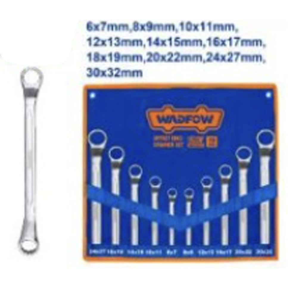 Wadfow WFS5M10 Offset Ring Spanner Set 10Pcs | Wadfow by KHM Megatools Corp.