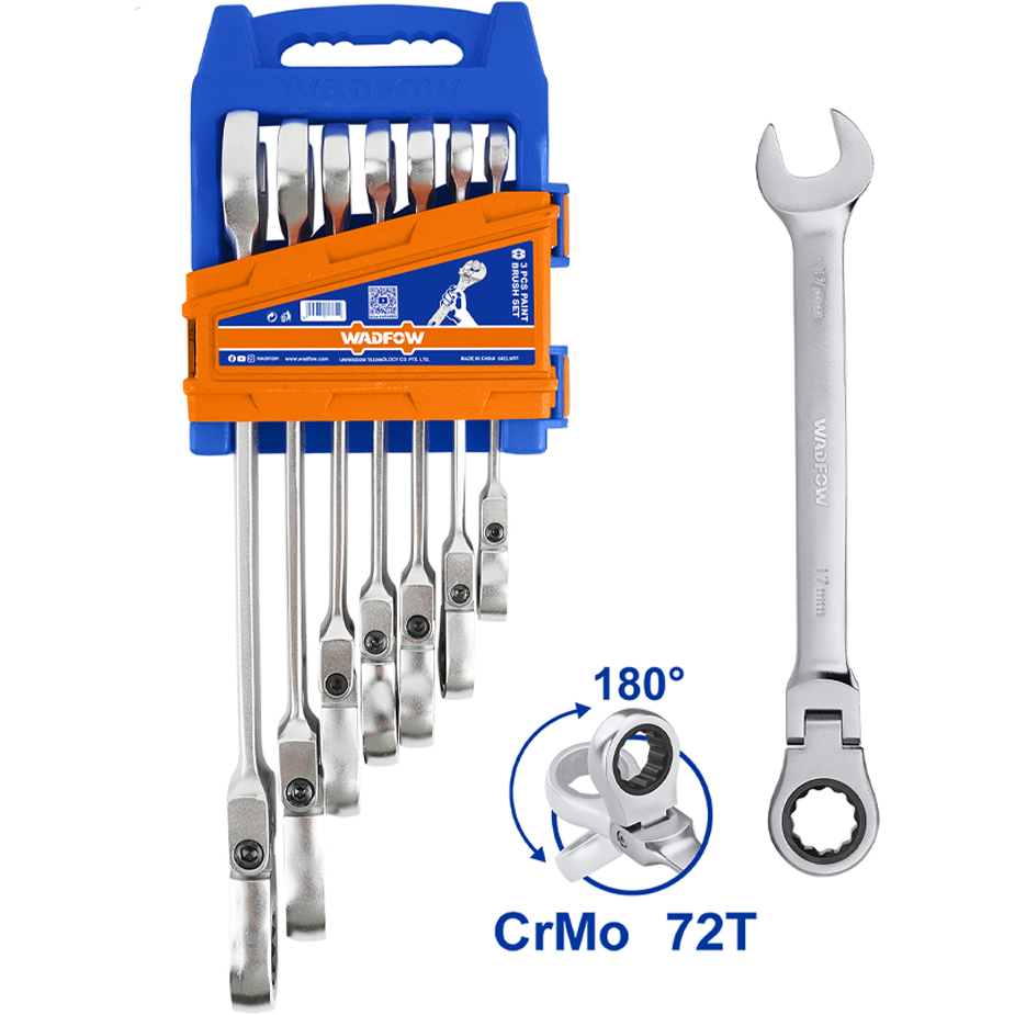 Wadfow WSP5207 Flexible Rachet Spanner 8-19MM 7Pcs Secondary image