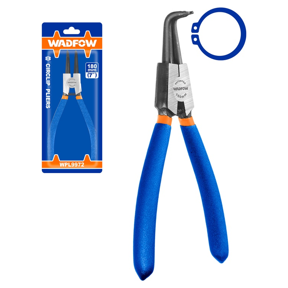Wadfow WPL9972 Bent Circlip Pliers 7"(External) | Wadfow by KHM Megatools Corp. Main image