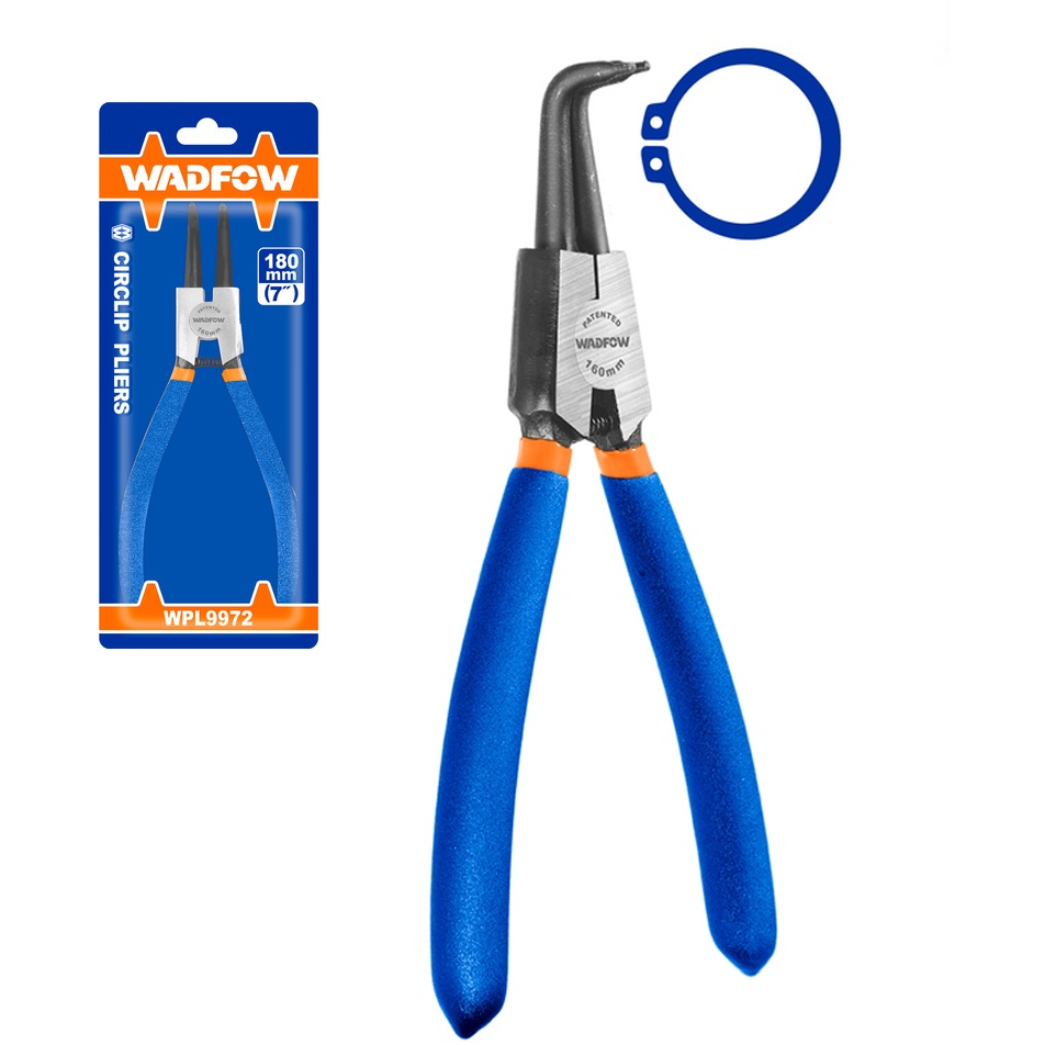 Wadfow WPL9972 Bent Circlip Pliers 7"(External) | Wadfow by KHM Megatools Corp.