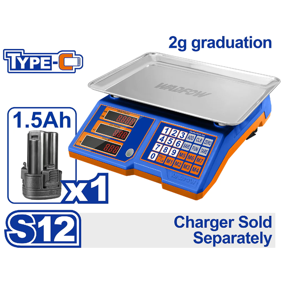 Wadfow WEC1301 Li-Ion Weighing Scale 30KG 12V Secondary image