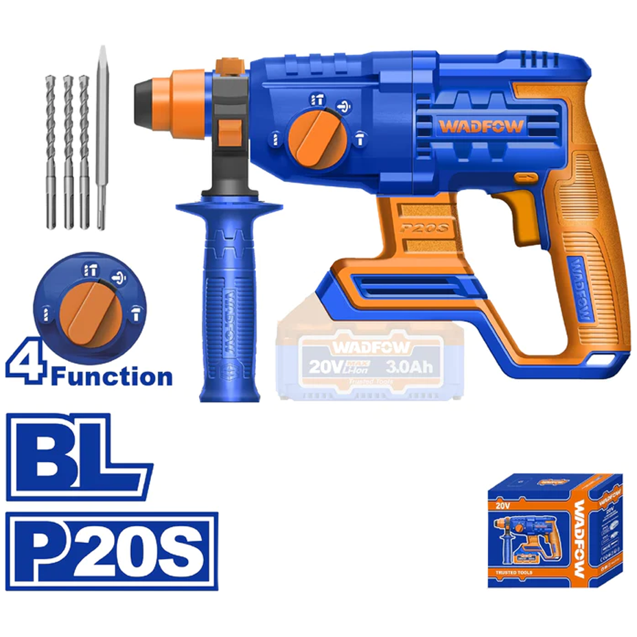 Wadfow WLM15220 Li-Ion Rotary Hammer 22MM 20V (Bare) Secondary image