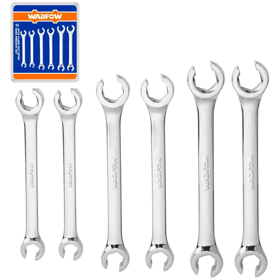 Wadfow WDS2406 Flare Nut Open Ring Wrench Set 6 Pcs | Wadfow by KHM Megatools Corp. Main image