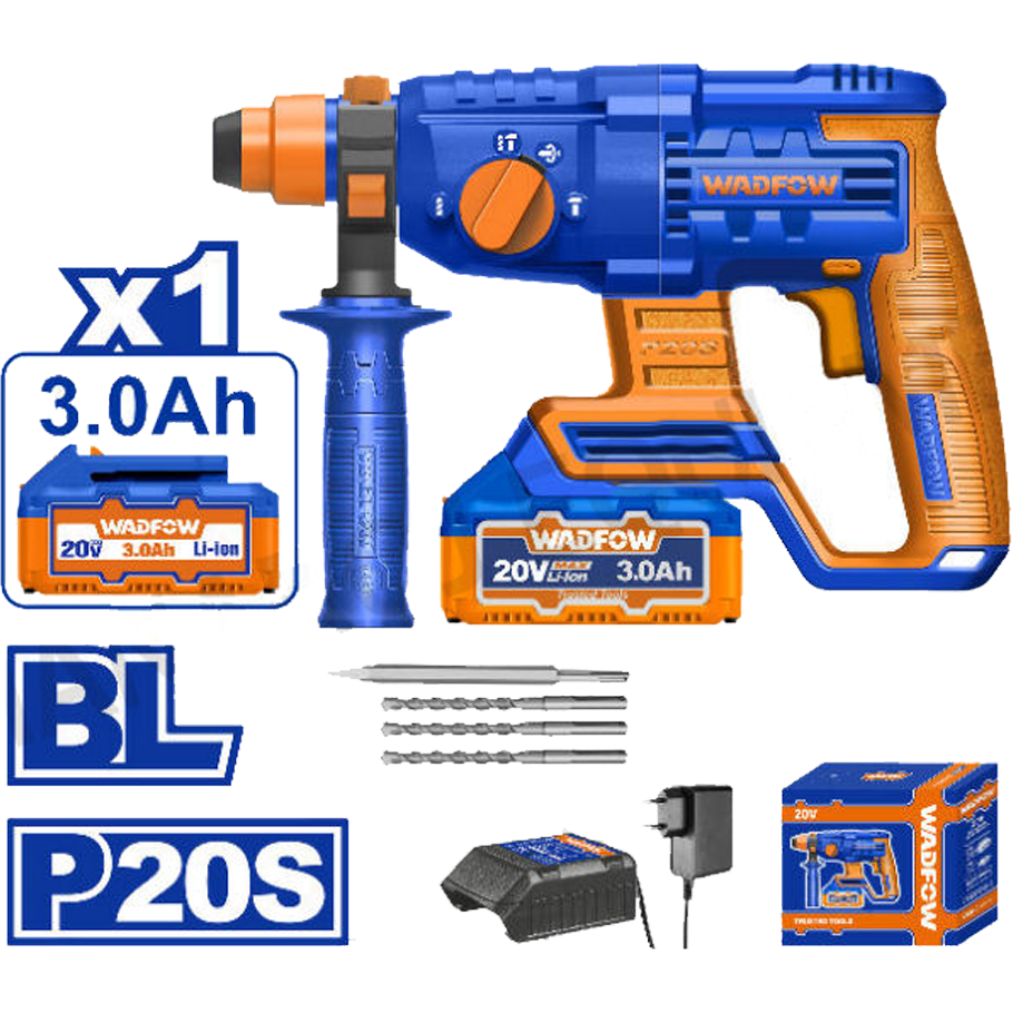 Wadfow WLM1522 Li-Ion Rotary Hammer 3.0AH 20V Secondary image