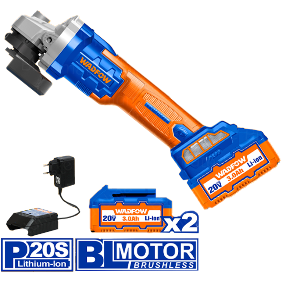 Wadfow WLAP5212 Li-Ion Brushless Angle Grinder 20V Secondary image