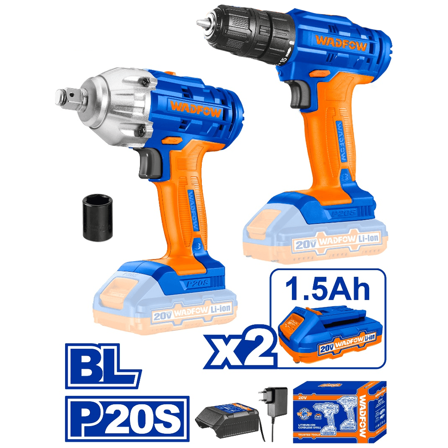 Wadfow WCK2017  Li-Ion Cordless 20V 2Pcs Combo Kit Secondary image