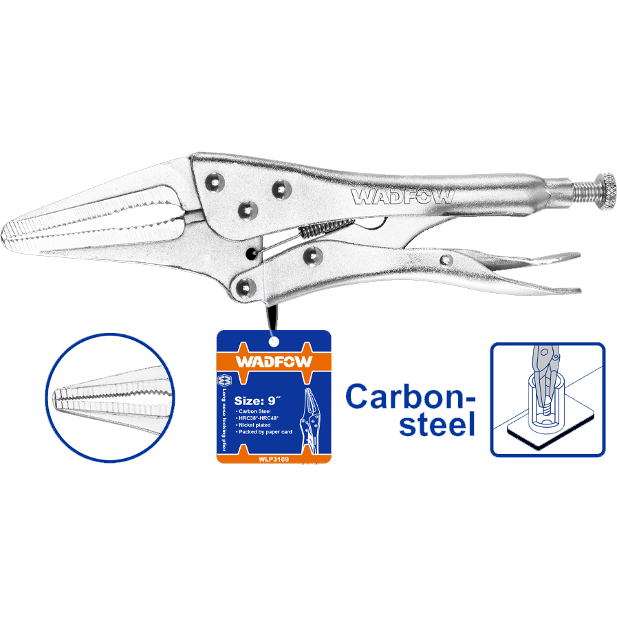 Wadfow WLP3C09 Long Nose Locking Plier 9" Secondary image