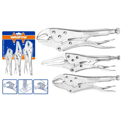Wadfow WLP5703 Locking Plier 3Pcs Set | Wadfow by KHM Megatools Corp.