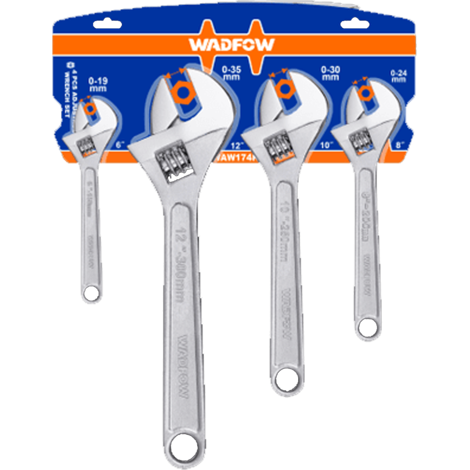 Wadfow WAW174K Adjustable Wrench 4Pcs Set | Wadfow by KHM Megatools Corp. Main image