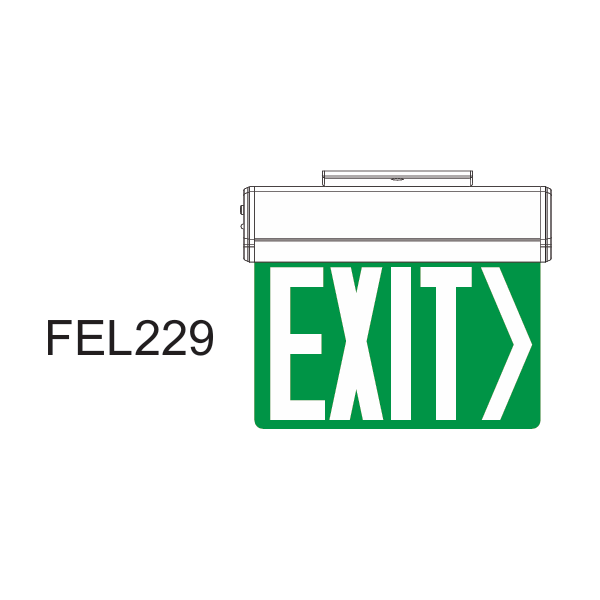 Firefly Double-Faced Exit Light with Wall/Ceiling Mount Option  3 x 1.2V 350mAh (3.6V) Ni-CD Battery | Firefly by KHM Megatools Corp.