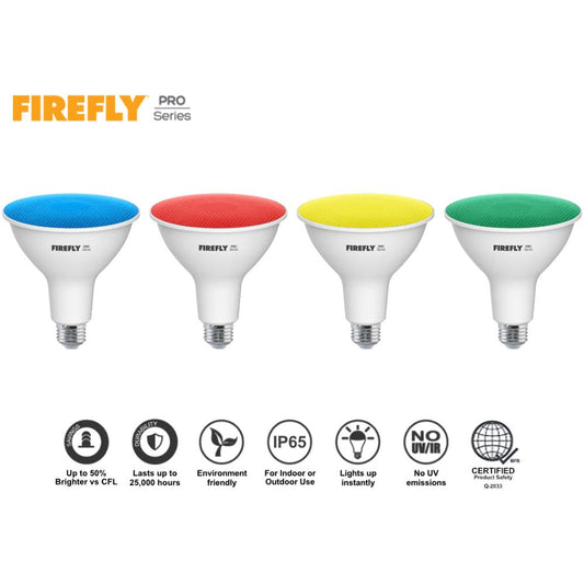 Firefly PRO Series FBP914 Colored PAR38 LED Non A-Bulbs | Firefly by KHM Megatools Corp.