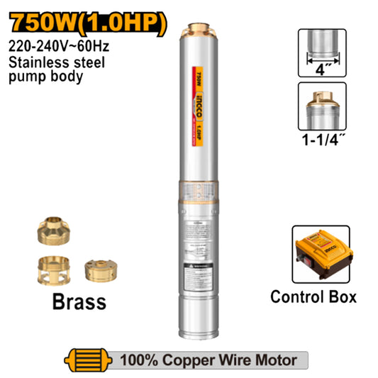 Ingco DWP75062-5 Deep Well Pump with Control Box 750W 1.0HP