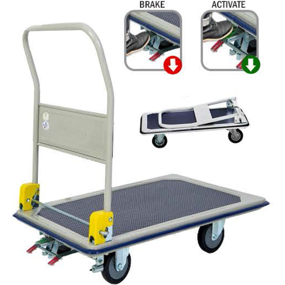 Jumbo HB-210JCF Steel Platform Trolley with Foot Brake Secondary image