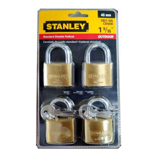 Stanley Padlock Short Shackle 4Pcs (5Pcs Same Key) | Stanley by KHM Megatools Corp.
