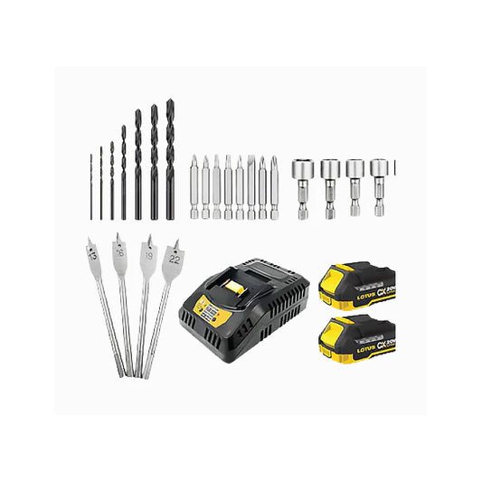 Lotus CXHD20V-80BL/2 Cordless Impact Drill w/ 24pcs Accessories Kit 20V