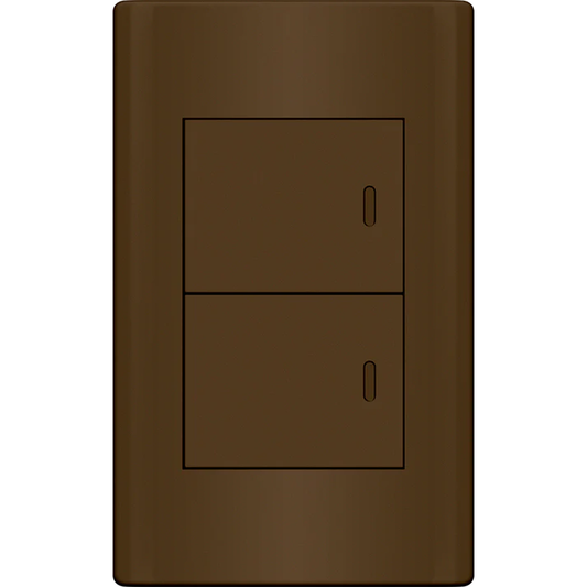 Royu MD504/DW 2-Gang Switch 3-Way Set 16A (Plano) [Dark Wood] | Royu by KHM Megatools Corp.